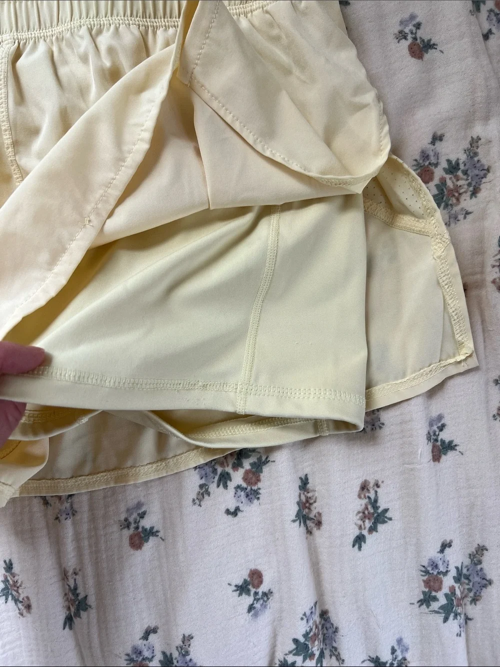 Velocity Pale Yellow Athletic Running Shorts
